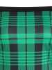 Off Shoulder Plaid Flared Dress -  