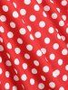 Mock Button Polka Dot Lapel Dress -  