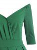 Off Shoulder Raglan Sleeve Surplice Dress -  
