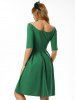 Off Shoulder Raglan Sleeve Surplice Dress -  