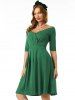 Off Shoulder Raglan Sleeve Surplice Dress -  