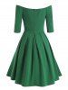 Off Shoulder Raglan Sleeve Surplice Dress -  