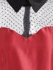 Robe de Bal Ceinturée Panneau en Maille - Rouge L