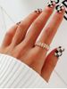 Chain Transparent Beads Ring -  