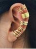 5 Pcs Hollow Leaf Layered Metal Ear Cuff Set -  