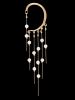 Faux Pearl Fringe Chain Hanging Earring -  