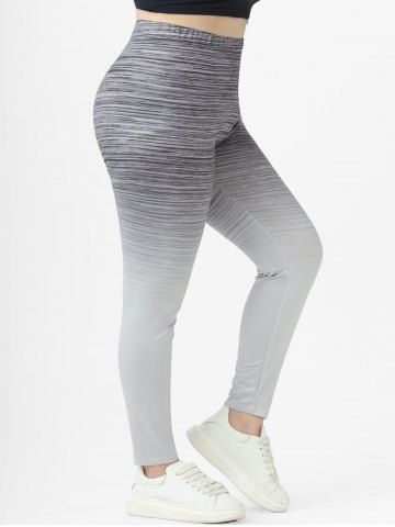 Plus Size High Rise Ombre Color Skinny Leggings