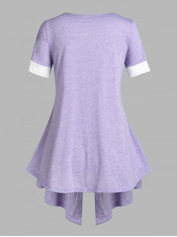 Plus Size & Curve Asymmetric Faux Twinset Tee