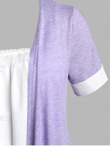 Plus Size & Curve Asymmetric Faux Twinset Tee