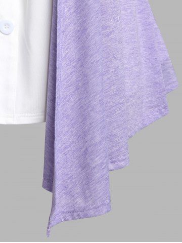 Plus Size & Curve Asymmetric Faux Twinset Tee