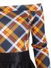 Plaid Off Shoulder Pleated Detail Dress -  
