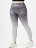 Plus Size High Rise Ombre Color Skinny Leggings -  