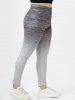 Plus Size High Rise Ombre Color Skinny Leggings -  