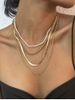 Faux Pearl Beading Multilayered Chain Necklace -  