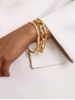 2 Pcs Bamboo Shape Thick Chain Bracelet Set -  