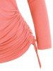Foldover Off Shoulder Cinched T-shirt -  