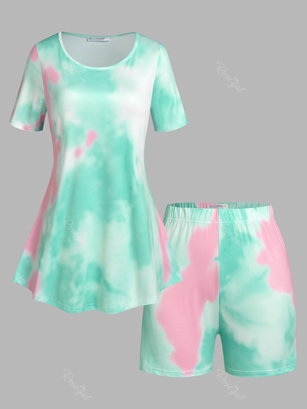 Shop Plus Size & Curve Tie Dye  Shorts Pajamas Set  