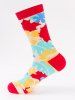 Printed Winter Colorblock Mid Calf Socks -  