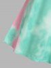 Plus Size & Curve Tie Dye  Shorts Pajamas Set -  