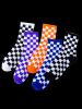 5 Pairs Checkered Pattern Sporty Crew Socks Set -  