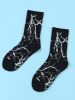 Printed Lightning Sporty Crew Socks -  