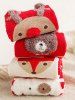 4 Pairs Animal Pattern Cotton Tube Socks Set -  