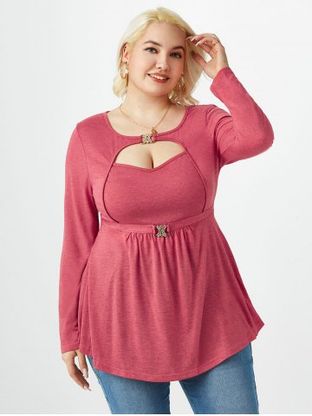 Plus Size Cutout D Ring Skirted T-shirt