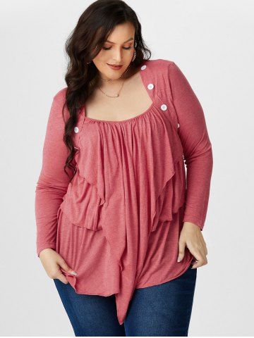 Plus Size Overlay Layered Top