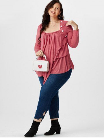 Plus Size Overlay Layered Top