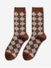 Retro Argyle Pattern Winter Mid-calf Socks -  