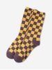 Sporty Checkerboard Pattern Mid Calf Socks -  