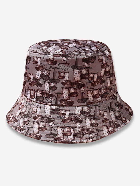 Online All-Over Mushroom Print Bucket Hat  