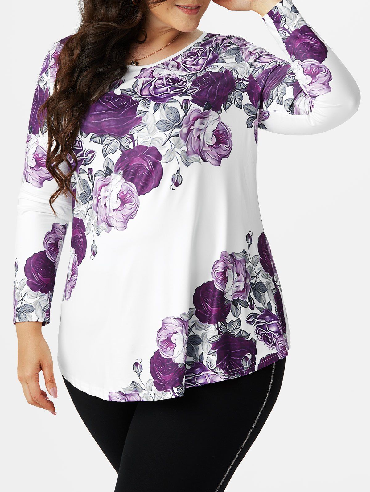 Chic Plus Size Floral Print T-shirt  