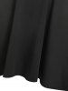 Robe Gothique Haute Basse Découpée de Grande Taille - Noir 1X