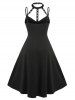 Plus Size Harness Cutout High Low Gothic Dress -  