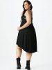 Plus Size Harness Cutout High Low Gothic Dress -  