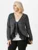 Plus Size Flounce Marled Tunic Knitwear with Cami Top Set -  