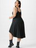 Plus Size Punk Eyelets Ruched High Low Dress -  