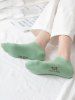 Letter Printed Sole Cotton Ankle Socks -  