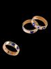 3 Pcs Glazed Flower Star Heart Ring Set -  