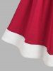 Robe de Noël Panneau en Fausse Fourrure de Grande Taille à Lacets - Rouge 2X