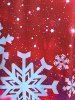 Plus Size Lace Panel Snowflake Print Christmas Dress -  