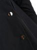 Manteau à Capuche Asymétrique Contrastée de Grande Taille - Noir 4X
