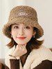 Letters Embroidery Fluffy Bucket Hat -  