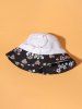 Flower Heart Star Print Bucket Hat -  