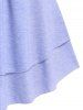 T-shirt Superposé Curve Plongeant Fleur Brodée en Maille de Grande Taille - Violet clair 3X