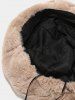 Solid Color Faux Fur Fluffy Beret Hat -  