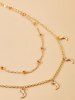 Moon Charm Beads Two Layered Belly Chain -  