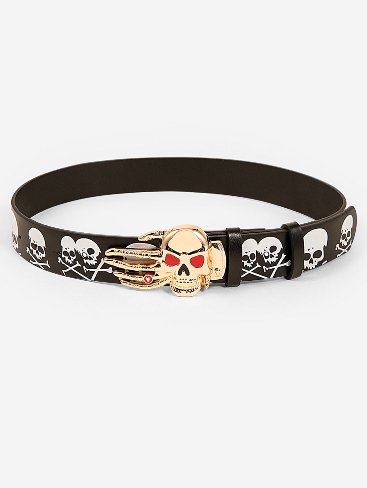 Online Halloween Skull Printed Buckle Belt  