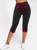 High Rise Plaid Skinny Capri Pants -  